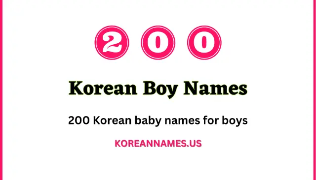 200 Korean baby names for boys