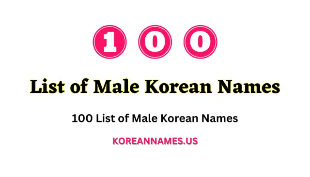 List of Male Korean Names